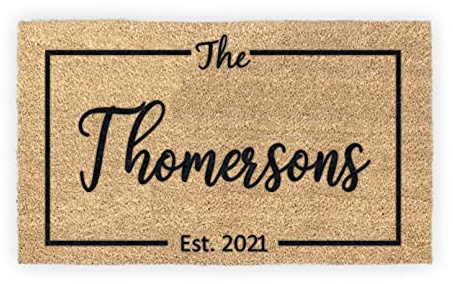 MRC Wood Products Personalized Last Name Coir Coconut Husk Doormat Door Mat 18x30 or 24x36