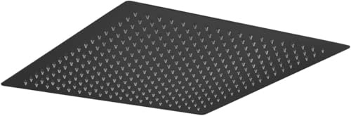 IMEX - Rociador Ducha Efecto Lluvia 40x40cm Negro Mate | Rociador Cuadrado Extraplano y Antical para Columna de Ducha | Fabricado de Acero Inoxidable S.304 | Recambio Original IMEX