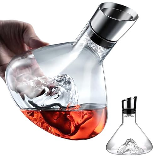 DAGLLGEW Carafe a Decanter Vin Carafe à DéCanter Le Vin 1500ml AéRateur De Vin Cristallin Clear avec Une Carafe De Vin sans Plomb Iceberg Bottom Carafe à Vin