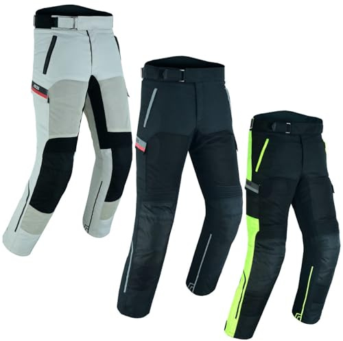 BOSmoto Herren Motorradhose mit Protektoren – wasserdichte Kombihose mit herausnehmbarem Futter,Motorrad Sommer Textil Hose Ventilated (DE/NL/SE/PL, Alphanumerisch, XS, Regular, Regular, Green)
