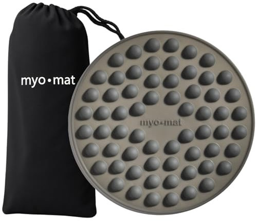 MyoMat Active Sitting Cushion & Myofascial Release Massage Mat - Platinum Silicone Domed Node Massager for Back, Glute Activation, Mobility - 13.5