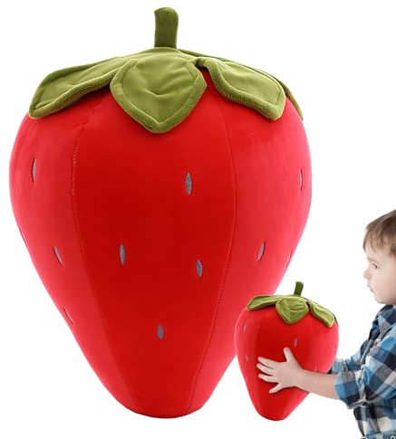 Genérico Almohada Decorativa De Fresa | Coji?n Decorativo Bonito Juguete De Fresa Relleno,Detalles para Días Especiales, Decoración Infantil Y Hogar para Todas Las Edades