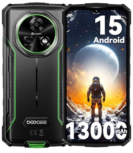 DOOGEE Fire 5 13000mAh Movil Irrompible Android 15, 12GB + 64GB / 2To Telefono Resistente, 6.6 & 90Hz Display, 13MP+8MP, NFC Movil Indestructible, IP68/IP69K/ Triple Card Slots/GPS Rugerizado
