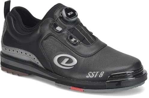 Dexter Mens SST 8 BOA MC Bowling Shoes (for Right and Left Handed Bowlers. Men's Shoe Sizing) - Black/Pewter 10.5 (No Extra Soles or Heels Included in The Box)
