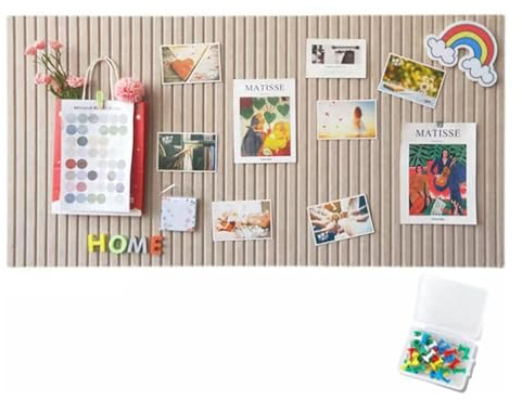 60 x 120 stor filt anslagstavla, stor, anteckningstavla barnrum, korkbräda, innehåller 50 gratis häftändamål, lämplig för skolor, privata hushåll, kontor (mörk kamelbrun)