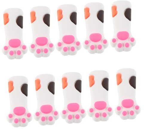 Gatuida Fundas de Silicona y Fácil de Limpiar 10 Forma de Pata de Gato Protección Completa para Herramientas de Manicura y Pedicura para Rutina de Cuidado de Uñas