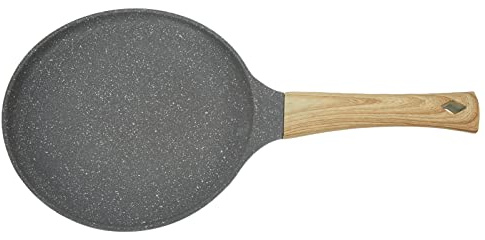 Pannkakspanna Non-stick Aluminium, Platt Crêpespanna för Pannkakor och Omelett, Induktionshäll Stekpanna med Svalt Handtag, Tunnbrödspanna Kökstillbehör (20 cm)