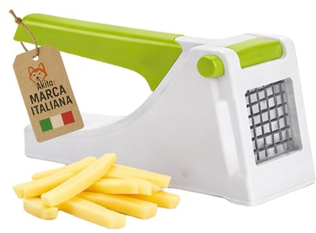 AKITAInk Tagliapatate Stilo con Lama in Acciaio Inox, Affettapatate Manuale in Plastica Leggera, Taglio Preciso e Uniforme, Utensile Cucina per Chips, Gratin e Fritture, Facile da Pulire