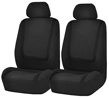 GODGETS Housse de Siège de Voiture Confortable Protecteurs de Siège Antipoussière Pad Couverture Universel Housses de Siège Complet pour Véhicule Voitures,Tout en Noir,2 * Places Avant