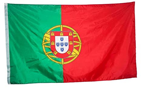 Drapeau Portugal, Drapeau National Portugais, Taille 145X90cm, Tissu Polyester Avec Passant Pour La Tige (Portugal)