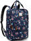 VASCHY Rucksack Damen, Schulrucksack Teenager Mädchen Groß Tagesrucksack mit 15,6 Zoll Laptopfach Reiserucksack Handgepäck Flugzeug für Business/Reisen,Dunkelblaue Blume