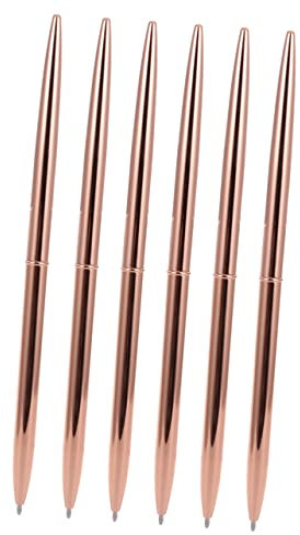 MAGICLULU 6pcs Dual Head Rotation Metal Ballpoint Pen Lightweight Metal Ink Pen for School and Office Supplies