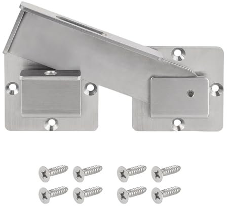 Pxoerzy Loquet de portail à rabat avec trou de cadenas, loquet de portail en acier inoxydable pour clôture, loquet double robuste pour clôture en bois, porte battante et coulissante, porte de grange,