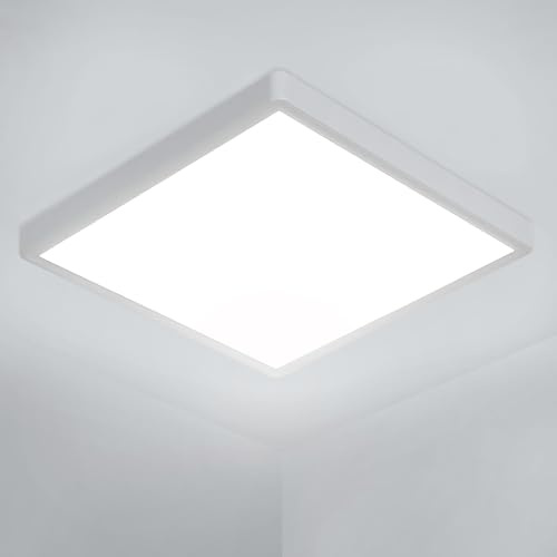 Osairous Lamparas de Techo 36W, Ø30cm Cuadrado Plafon LED Techo, Lampara Techo Dormitorio IP44, 6000k 3240 LM Luz Blanca para Cocina, Dormitorio, Baño, Salón