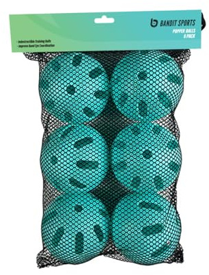 Bandit Sports Pelotas de béisbol de plástico, hechas de material resistente a los impactos y rebote, pelotas de béisbol perfectas para práctica y entrenamiento de pelota de golpeo (6 pelotas de