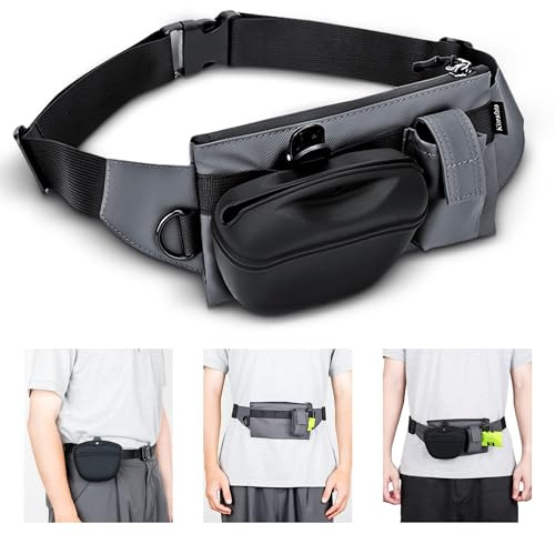 Marsupio impermeabile per cani, in silicone, con clip rimovibile in silicone, con cintura regolabile in vita e chiusura magnetica, per addestramento cani