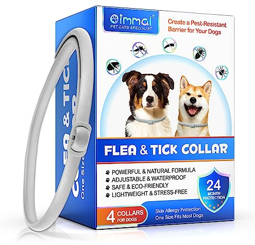 Collier Anti Puces pour Chien, Collier RéGlable pour Chien, ImperméAble, Protection Efficace Pendant 24 Mois, pour Les Petits, Moyens et Grands Chiens
