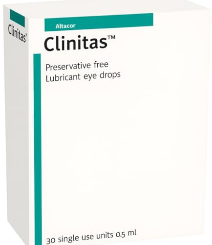 Clinitas Preservative Free Lubricant Eye Drops 30 x 0.5ml - Dry Eye Relief Drops, Contact Lens Friendly, Multi-Dose Dispenser, Soothes Burning, Grittiness & Foreign Body Sensation | SterlingSquare