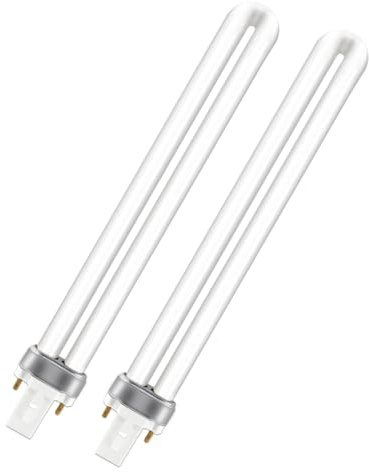 Lámpara Fluorescente Compacta G23 de 2 Pines y 9 W, Luz Blanca Cálida de 2700K, Lámparas de Bajo Consumo CFL G23, Tubo en Forma de U, Aplicable a Sala de Estar, Dormitorio, No Regulable, 2 Piezas