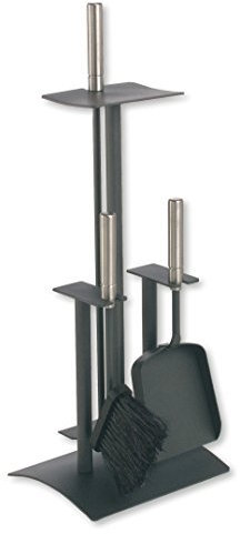 MS Beschläge® Kaminbesteck Kamingarnitur anthrazit beschichtet mit Griffen aus Edelstahl