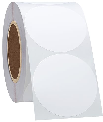 Hycodest Lot de 750 étiquettes autocollantes thermiques rondes multi-usage pour imprimantes d'étiquettes Blanc 5,1 cm
