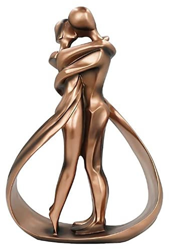 YGMXZL Harz Paar Kuss Desktop Ornament,Paar Umarmung Statue Dekoration,Kreative Liebhaber Romantik Skulptur,Kuss Liebhaber Statue für Bücherregal Tischdekoration
