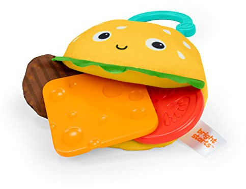 Bright Starts, Jouet en solo ou attach la poussette Say Cheeseburger On the Go, sans BPA, unisexe, 3 mois et plus