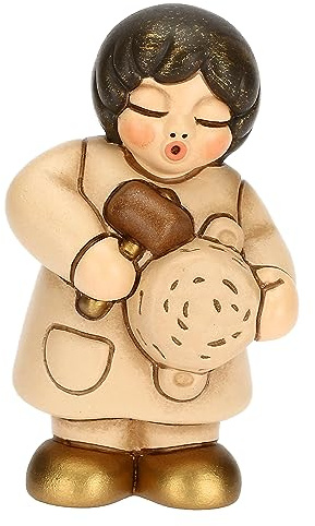 THUN - Venditore di Pentole in Ceramica Decorata a Mano, Colore Champagne, Linea Presepe Classico, Decorazioni Natale Casa, 4.7x3.6x8 cm