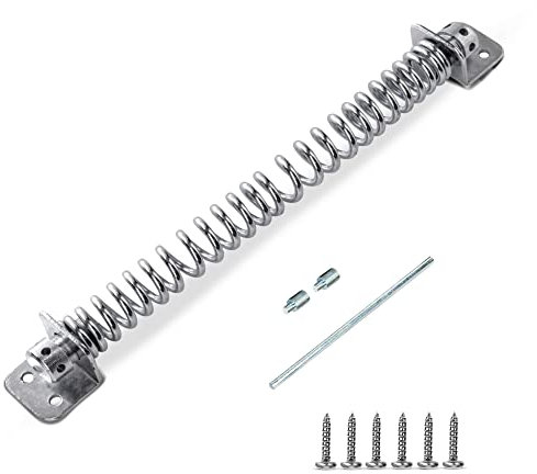 Gate Spring Closure for Wooden Gate | 8” Adjustable Metal Spring Automatic Door Closer with Zinc Plated, Ideal for Outdoor Usage Door Closer Spring Fittings Included
