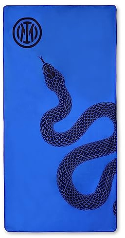 Inter Telo Mare Biscione Premium in Microfibra, 180x90cm, Asciugamano in Microfibra Ultra Assorbente - Perfetto per Spiaggia, Mare, Piscina e Vacanze Estive - Prodotto Ufficiale
