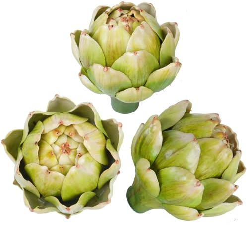 Notakia 3 carciofi finti per la decorazione verde grande carciofo finto frutta verdura carciofi artificiali decorazione realistica carciofi finti decorazione festa di Natale casa cucina forniture da