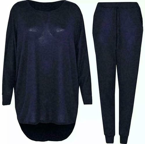 Cloth Garage® Ladies 2 Piece Track Suit Set High Low Top and Bottoms Casual Loungewear Sweatshirt Jog Two Side Pockets – Elasticated Waist with Drawstring Jogger 2 Piece Jogging Set