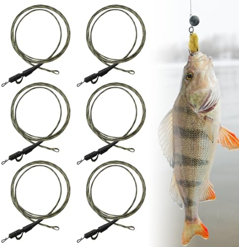 MIPIACE 6 Pièces Carp Leaders 70cm Spliced Leadcore Leaders Clip Plomb Peche a Carpe Carp Spirit Gravity Lead Clip Leaders Peche Carpe Accessoires pour Les Amateurs de Pêche Pêche en Plein Air