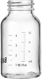 BIBS Glass Bottle Body 120 ml - BPA-Free, Dishwasher Safe - Compatible with BIBS Bottle Sets (Sold Separately)