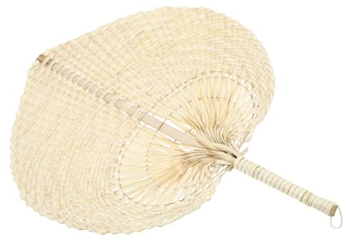 OKUMEYR Abanico de Palma Mano Portátil Abanico de Natural para Verano Decoración de Pared Amarillo