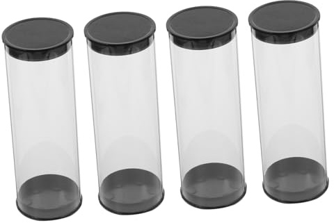 CLISPEED 4Pcs Golf Ball Storage Tubes Anti-scratch Plastic Display Cases for Outdoor Golf Ball Protection and Collection