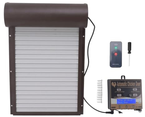 Helautomatisk DöRr Till HöNshus 3 Lägen Automatisk Hönsgårdsdörr Programmerbar Gåsankgård Dörröppnare Med Timerljussensor Fjärrkontroll SäKer, VäDerbestäNdig, PåLitlig(Black)