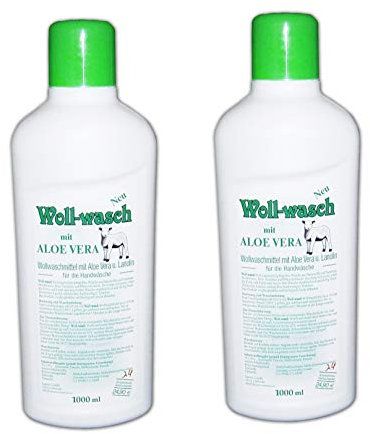 2x WOLL SHAMPOO 2x1L mit ALOE VERA LANOLIN Waschmittel Wollwaschmittel Reinigungsmittel Fellreinigung 8