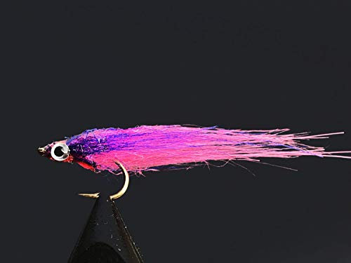 Tigofly 12 Stück Pink Olive UV Polar Fry langsam sinkend Lachs Forelle Stahlkopf Elritze Fliegenfischen Köder Fliegen-Set Größe #8 (Pink)