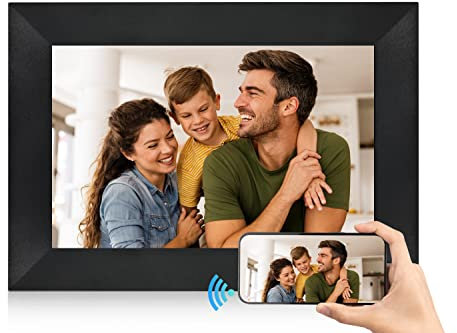 Hyjoy Digitaler Bilderrahmen WLAN 8 Zoll, Smart WiFi Digitale Bilderrahmen mit IPS-Touchscreen HD-Display, 8GB Speicher Einfaches Einrichten zum Teilen von Fotos oder Videos überall über AiMOR App
