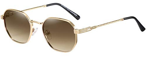 H HELMUT JUST Lunette de Soleil pour femme Polarisée Rétro Hexagonal avec Verres