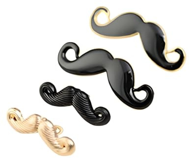 4Pcs/Set Fashion Moustache Black Beard Enamel Pin Set Pipe Brooch Lapel Pins For Men Brooches Broche Vintage Brooch (4PcsSet)