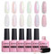 AIMEILI Pearl Effect Gel Nagellack 6 Farben Transparent Shimmer Glänzend Glitzer UV LED Soak Off Polish Set 43