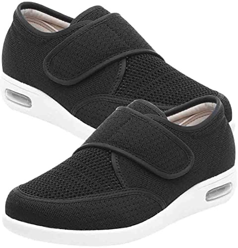 Zapatos Ortopedicos Mujer Ancho Especial Calzado para Fascitis Plantar Mujer Zapatillas Slip-On Mujer Comodos y Ligeras para Correr Trabajar Andar Pasear,Blacka,35 EU