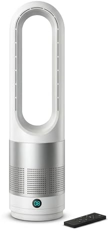 iN Bladeless Fan | Standing Tower Fan | Super Quiet Air Cooler & Heater | Compact 22 Remote Control | Speed Settings | Night-Mode | Safe for Kids, Pets | Energy Efficient | Oscillation (Hot and Cool)