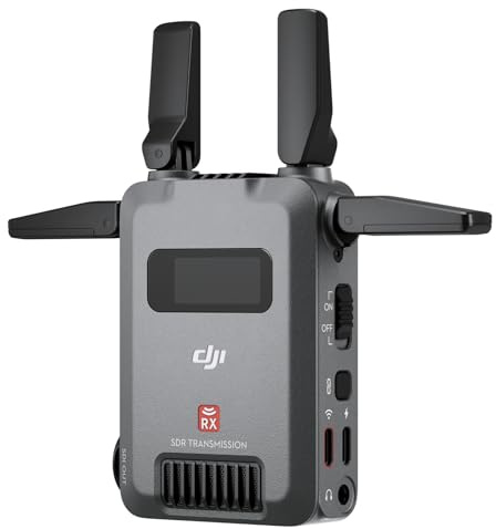 Récepteur DJI SDR Transmission, Transmission Vidéo sans Fil SDR sur 3 km, 1 080p/60 IPS, RX Uniquement, Stable et Anti-interférences, Forte Pénétration, Haut Débit, Récepteurs Illimités