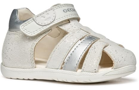 Geox B SANDAL MACCHIA GIR, Baby - Mädchen Sandal, White/Silver,