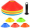 20 Stücke Hütchen Fussball, Runde Markierungshütchen mit Ständer, Fussball Trainingszubehör, Fussball Zubehör, Trainingshütchen für Fussball, Hockey, Handball, Koordinationstraining (5 Farben)