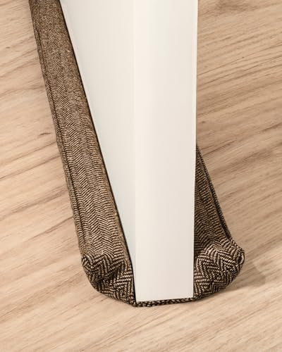 Burlete Protector contra Frío de 70 – 100cm Tejido Lavable - Ahorro de Energía - No Apto para Alfombras - Incluye Bolsa de Almacenamiento - Marrón