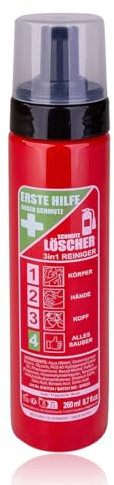 Gel de ducha y champú Accentra 3 en 1 EXTINTOR DE SUCIEDAD en una botella tipo extintor, 260 ml de espuma extintora para cuerpo, manos y cabello con diseño de camión de bomberos
